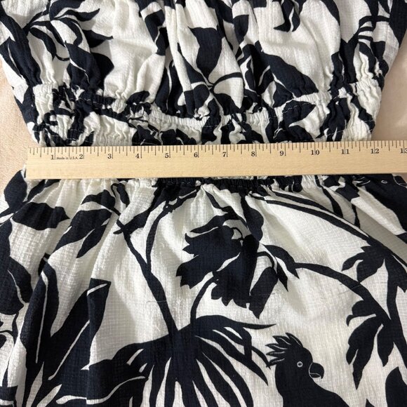 Maeve By Anthropologie Dress Women's Small Puff Sleeve Mini Back Bow Bird Print - Picture 9 of 16